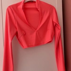 NEON PINK CROP TOP FROM FASHION NOVA